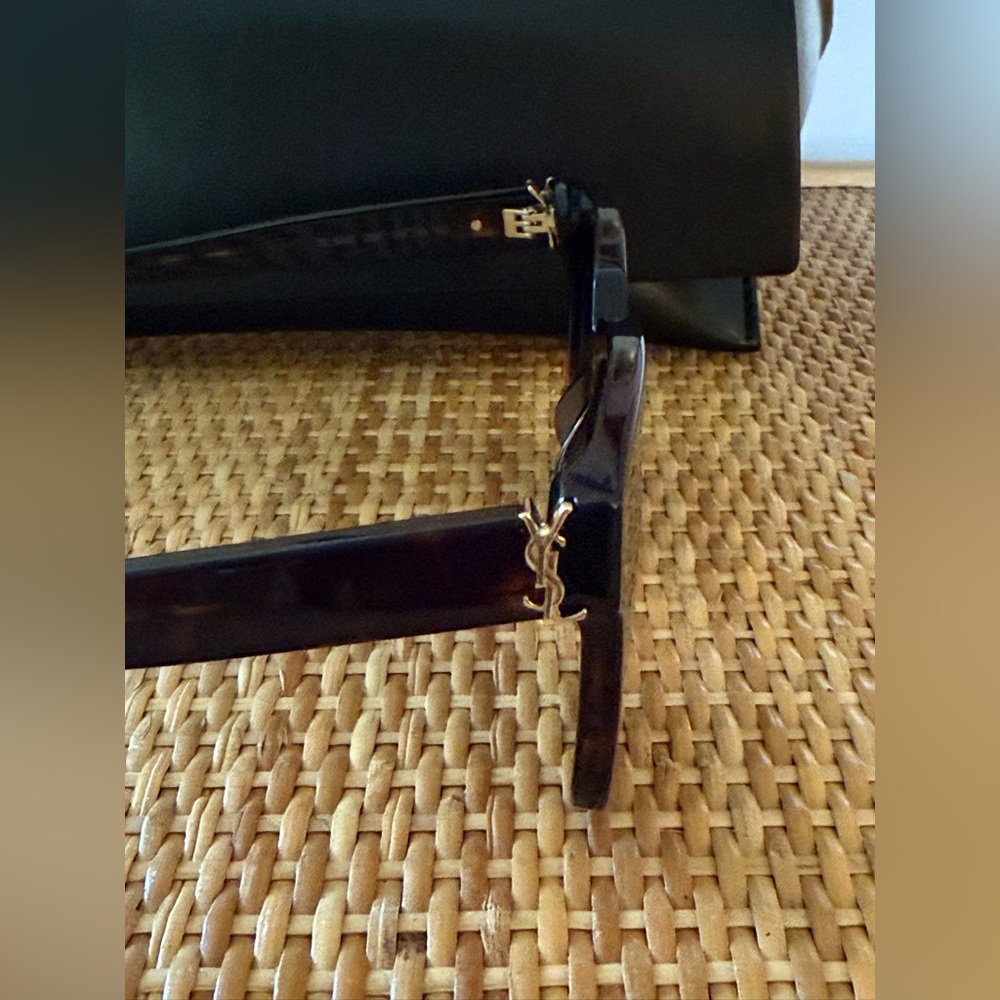 Saint Laurent SL M40 55mm Oversized Sunglasses Havana Brown NWT + Case - Picture 7 of 12